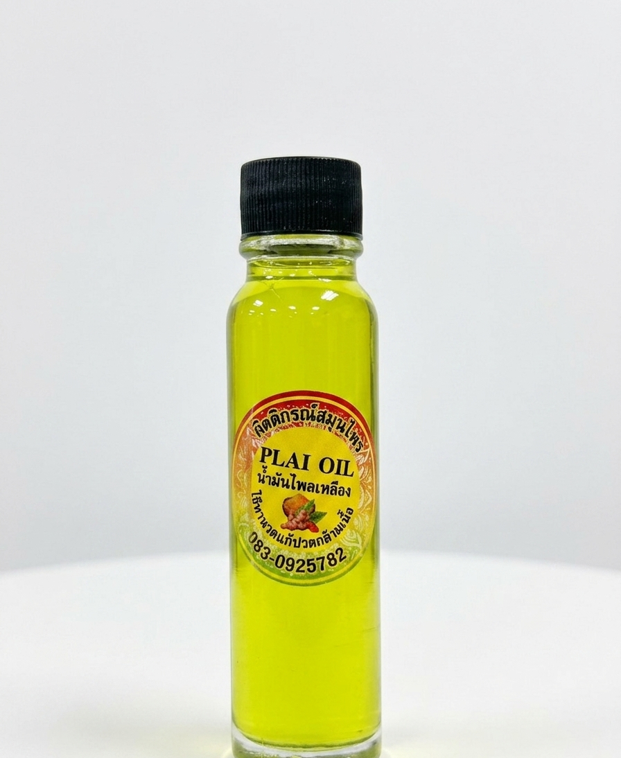 Yellow Plai Herbal Oil น้ำมันไพลเหลืองสูตรผ่อนคลาย น้ำมันไพลเหลืองสูตรสมุนไพร ใช้นวดผ่อนคลายกล้ามเนื้อ ซึมไวไม่เหนียว