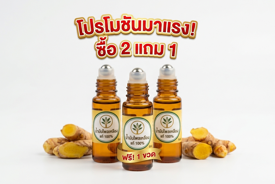 โปรโมชันมาแรงน้ำมันไพลเหลือง ซื้อ 2 แถม 1💥 โปรโมชันมาแรงน้ำมันไพลเหลือง ซื้อ 2 แถม 1💥