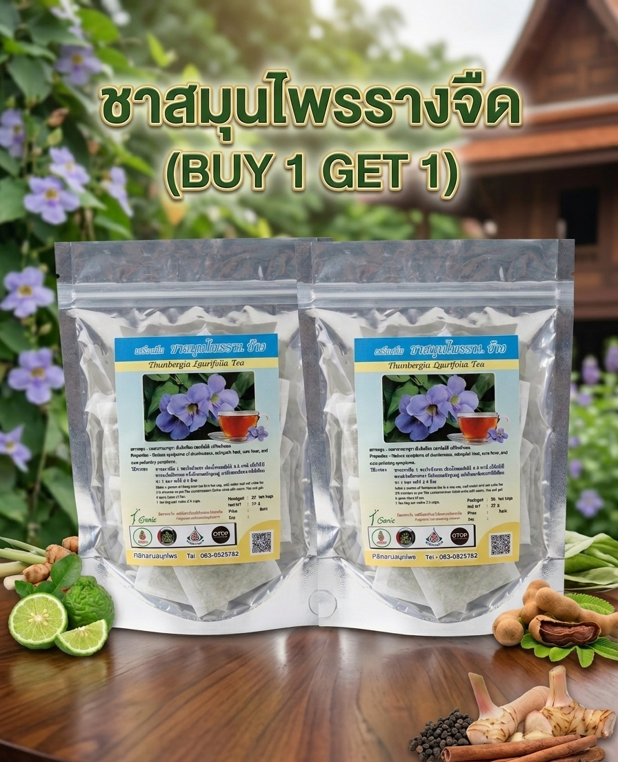 “ชาสมุนไพรรางจืด (buy 1 get 1)” “ชาสมุนไพรรางจืด (buy 1 get 1)”